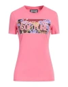 Versace Jeans Couture Woman T-shirt Pink Size S Cotton, Elastane In Pink