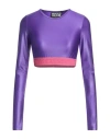 Versace Jeans Couture Logo-underband Cropped Top In Purple