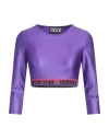 Versace Jeans Couture Woman T-shirt Purple Size 6 Polyamide, Elastane
