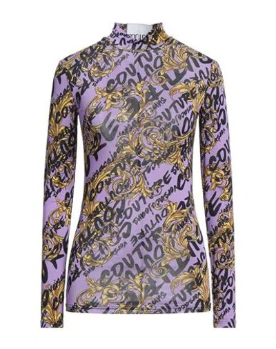 Versace Jeans Couture Woman T-shirt Purple Size 8 Viscose, Elastane