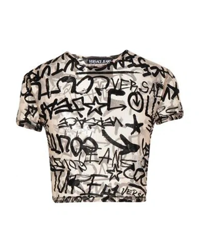 Versace Jeans Couture Woman T-shirt Sand Size S Polyamide, Elastane In Black