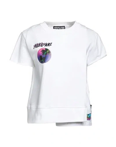 Versace Jeans Couture Woman T-shirt White Size 4 Cotton, Elastane