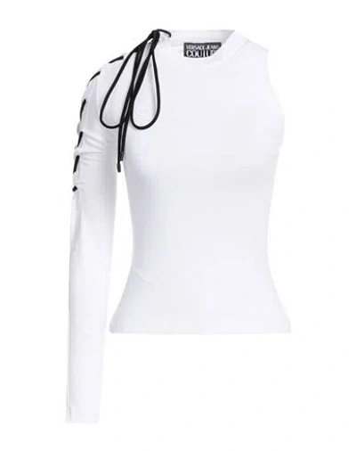Versace Jeans Couture Woman T-shirt White Size 4 Cotton, Elastane