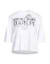 Versace Jeans Couture Woman T-shirt White Size L Cotton In White