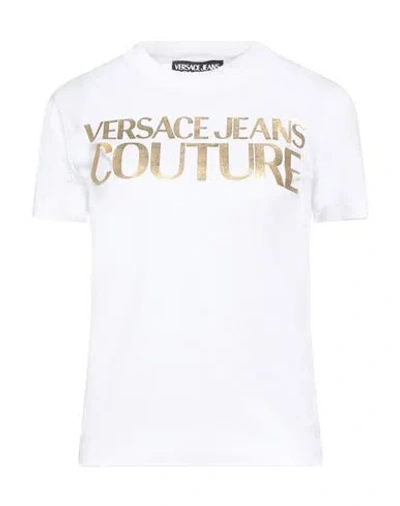 VERSACE JEANS COUTURE VERSACE JEANS COUTURE WOMAN T-SHIRT WHITE SIZE L COTTON