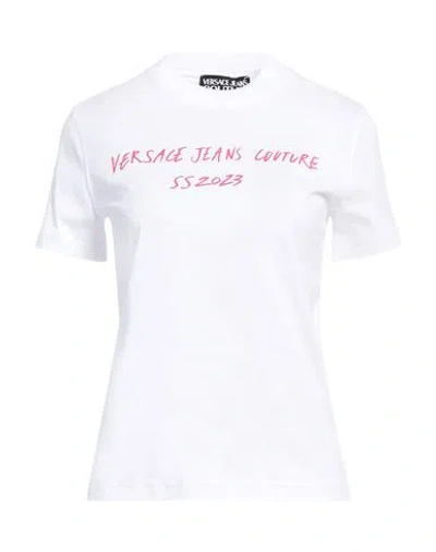 Versace Jeans Couture Woman T-shirt White Size L Cotton