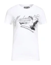 Versace Jeans Couture Woman T-shirt White Size L Cotton, Elastane In White