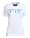 Versace Jeans Couture Woman T-shirt White Size M Cotton, Elastane In White