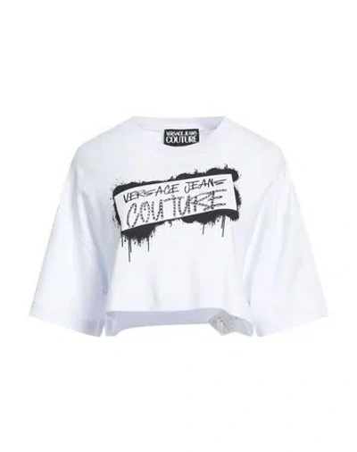 Versace Jeans Couture Woman T-shirt White Size S Cotton