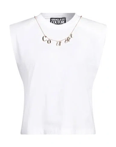 Versace Jeans Couture Woman T-shirt White Size Xl Cotton