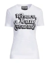 Versace Jeans Couture Woman T-shirt White Size M Cotton, Elastane In White