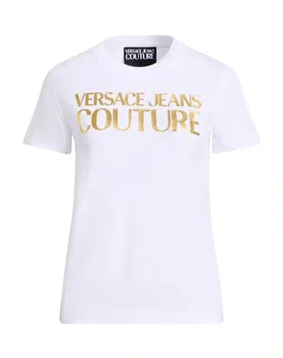 VERSACE JEANS COUTURE VERSACE JEANS COUTURE WOMAN T-SHIRT WHITE SIZE XS COTTON