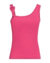 Versace Jeans Couture Woman Tank Top Fuchsia Size 4 Cotton, Elastane
