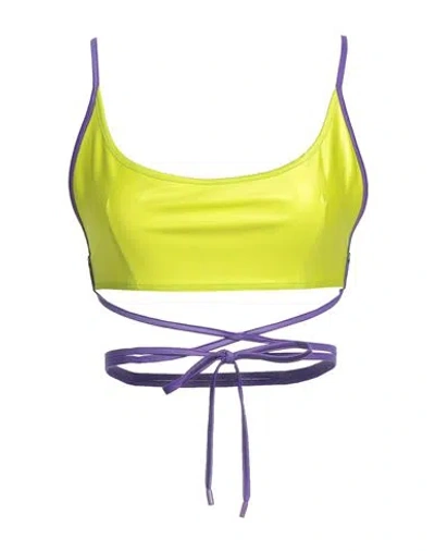 Versace Jeans Couture Woman Top Acid Green Size 4 Polyamide, Elastane