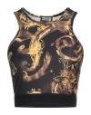 Versace Jeans Couture Woman Top Black Size 10 Polyester, Elastane