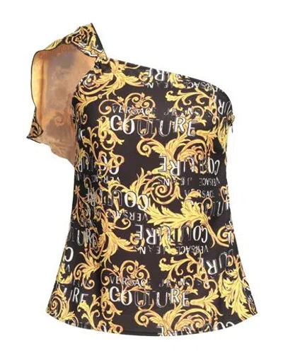 Versace Jeans Couture Woman Top Black Size 4 Polyester