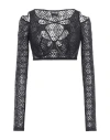 Versace Jeans Couture Woman Top Black Size 2 Polyamide, Elastane In Black