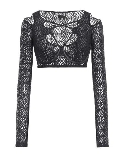 Versace Jeans Couture Woman Top Black Size 2 Polyamide, Elastane