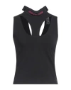 Versace Jeans Couture Woman Top Black Size L Cotton, Elastane In Black