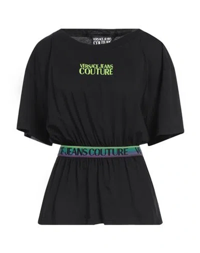 Versace Jeans Couture Woman T-shirt Black Size L Cotton, Polyamide