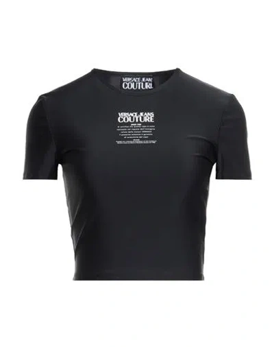 VERSACE JEANS COUTURE VERSACE JEANS COUTURE WOMAN TOP BLACK SIZE L POLYAMIDE, ELASTANE