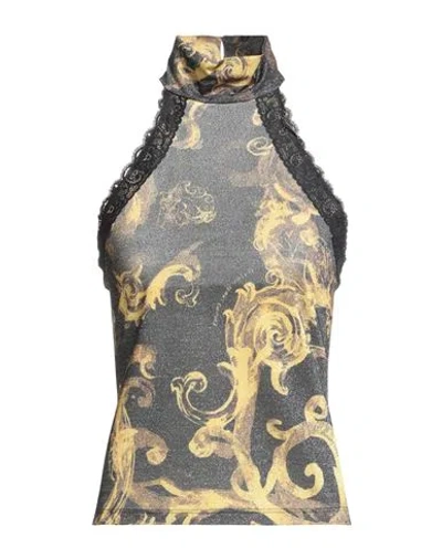 Versace Jeans Couture Woman Top Black Size L Polyester, Elastane, Polyamide