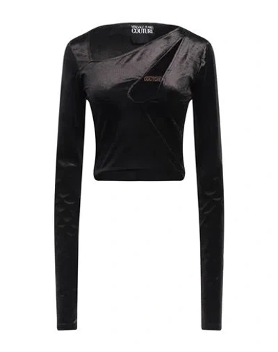 Versace Jeans Couture Woman Top Black Size L Polyester, Elastane