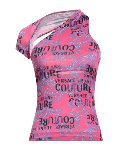 Versace Jeans Couture Woman Top Fuchsia Size 0 Polyester, Elastane In Pink
