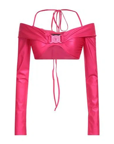 Versace Jeans Couture Woman Top Fuchsia Size 10 Polyamide, Elastane In Pink
