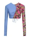 Versace Jeans Couture Woman Top Fuchsia Size 10 Polyester In Pink