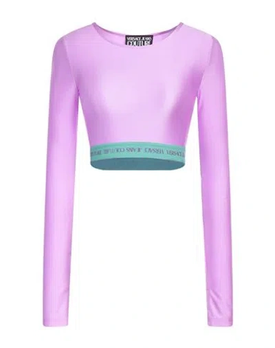 Versace Jeans Couture Woman Top Mauve Size 4 Polyamide, Elastane In Purple