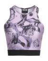 Versace Jeans Couture Baroque-print Cropped Racerback Top In Purple