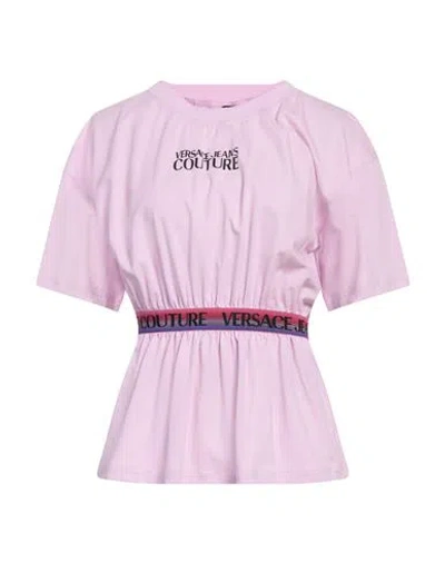 Versace Jeans Couture Woman Top Lilac Size L Cotton, Elastane In Purple