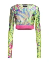 Versace Jeans Couture Woman Top Lime Green Size 12 Polyester, Elastane In Green