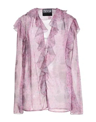 Versace Jeans Couture Woman Top Mauve Size 12 Polyester In Purple
