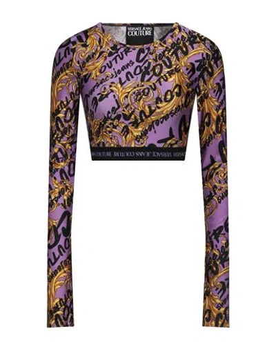Versace Jeans Couture Woman Top Mauve Size 4 Polyamide, Elastane In Purple