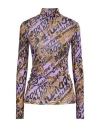 Versace Jeans Couture Woman Top Mauve Size 8 Viscose, Elastane In Purple