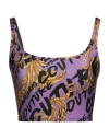 Versace Jeans Couture Woman Top Purple Size Xxs Polyamide, Elastane