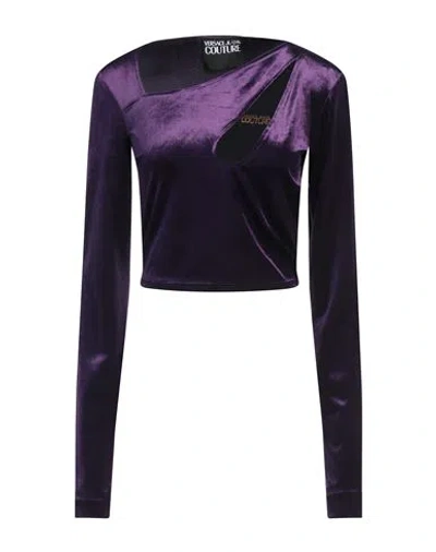 Versace Jeans Couture Woman Top Purple Size Xs Polyester, Elastane