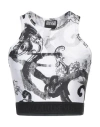 Versace Jeans Couture Woman Top White Size 2 Polyester, Elastane
