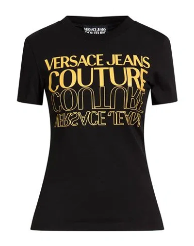 Versace Jeans Couture Woman T-shirt Black Size L Cotton, Elastane