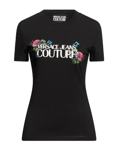 Versace Jeans Couture Woman T-shirt Black Size L Cotton, Elastane
