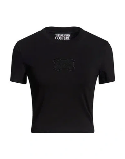 Versace Jeans Couture Woman T-shirt Black Size L Cotton, Elastane