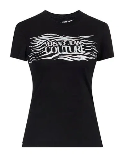 Versace Jeans Couture Woman T-shirt Black Size M Cotton, Elastane