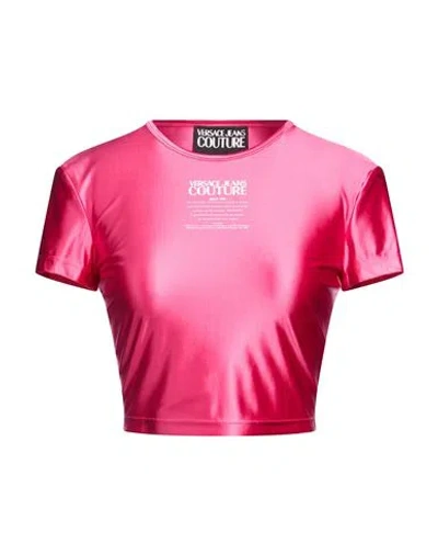 Versace Jeans Couture Woman T-shirt Fuchsia Size M Polyamide, Elastane In Pink