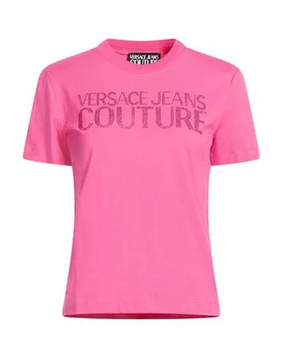 Versace Jeans Couture Woman T-shirt Magenta Size L Cotton In Pink