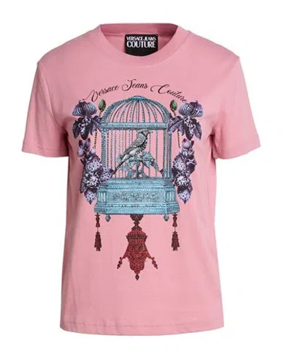 Versace Jeans Couture Woman T-shirt Pink Size L Cotton