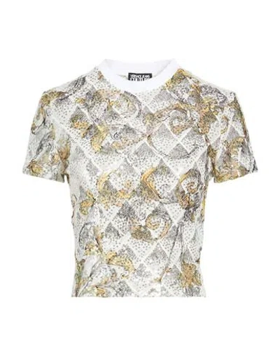 Versace Jeans Couture Woman T-shirt White Size L Polyester, Elastane