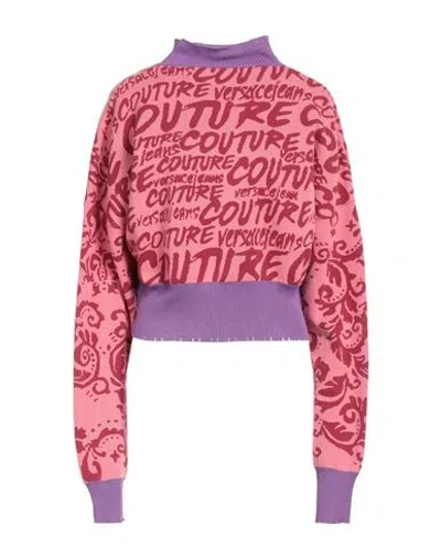 Versace Jeans Couture Woman Turtleneck Salmon Pink Size L Cotton