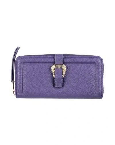 Versace Jeans Couture Woman Wallet Dark Purple Size - Polyurethane